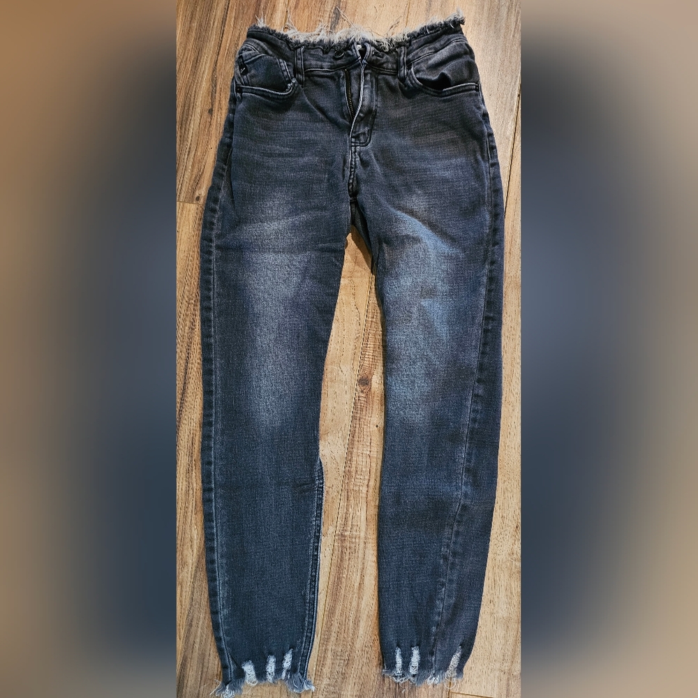 KanCan Blue Skinny Jeans with Vintage-Inspired Fading